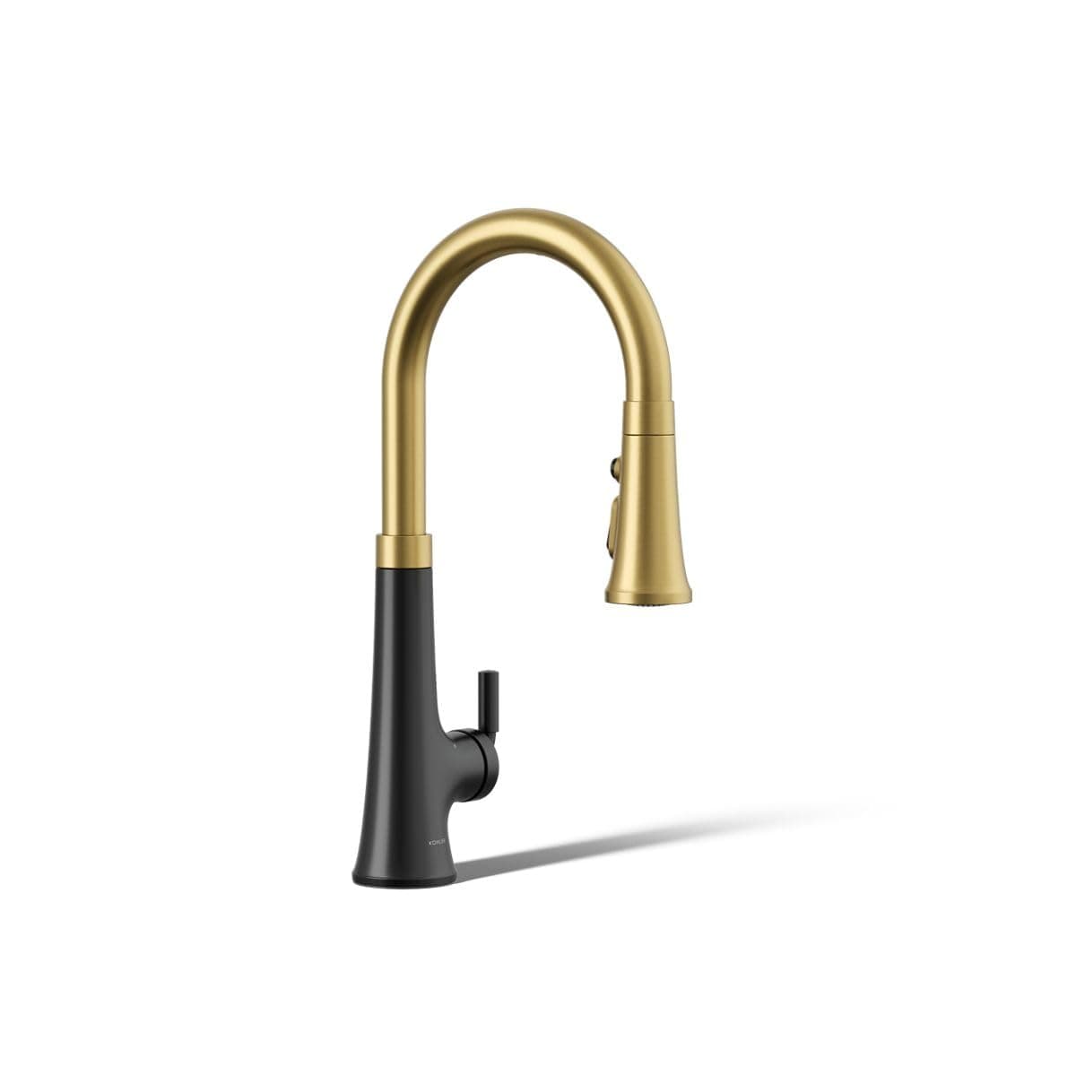 Kohler Tone Voice-Activated 23766-WB-BMB Grifo de Cocina Touchless con Pull Down, Matte Black/Moderne Brass