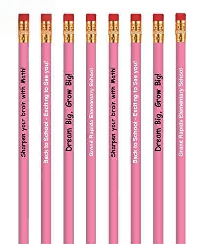 911 Pens 2000 Pack Lápices personalizados #2 HB2 redondeados, impresos con logo y texto (Pink) 647-02000-M-Pink