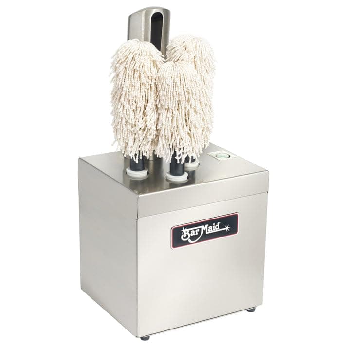 Bar Maid Pulidora y Secadora Eléctrica de Vasos GP-3MINI, 3 cabezas