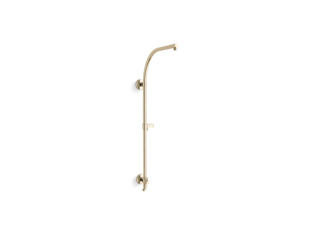 KOHLER HydroRail-R Columna de Bañera/Ducha con Brazo Arqueado, Vibrant French Gold 45209-AF