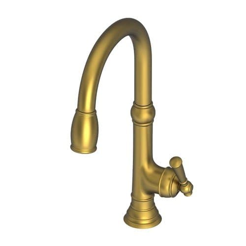 Newport Brass 2470-5103/06 Grifo de cocina Jacobean con rociador extraíble, Antique Brass