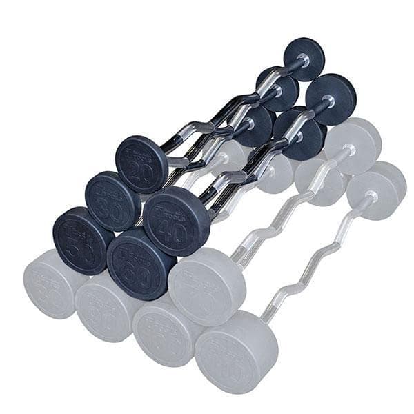 Body-Solid SBZS200 Barra curl fija 200 lb recubierta de goma para entrenamiento de fuerza