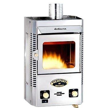 Dickinson Marine Newport Explorer Propane Patio Heater, Built-in Blower, 5500 BTU, Silver 00-NEW-P12000