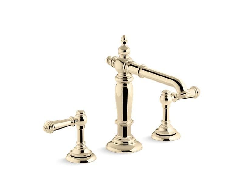 Kohler 72760-AF Artifacts Grifo para Lavabo con Diseño de Columna, 1.2 gpm, Vibrant French Gold