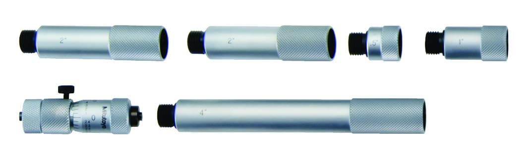Mitutoyo Micrómetro interior tubular 137-215, extensión, 2-60" vernier 0.001" con 10 varillas