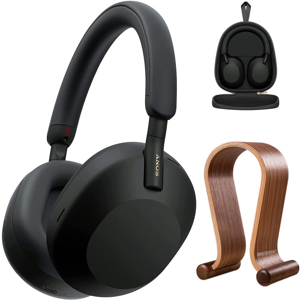 Sony WH-1000XM5 Auriculares Inalámbricos con Cancelación de Ruido + Stand y Estuche E3SNWH1000XM5B