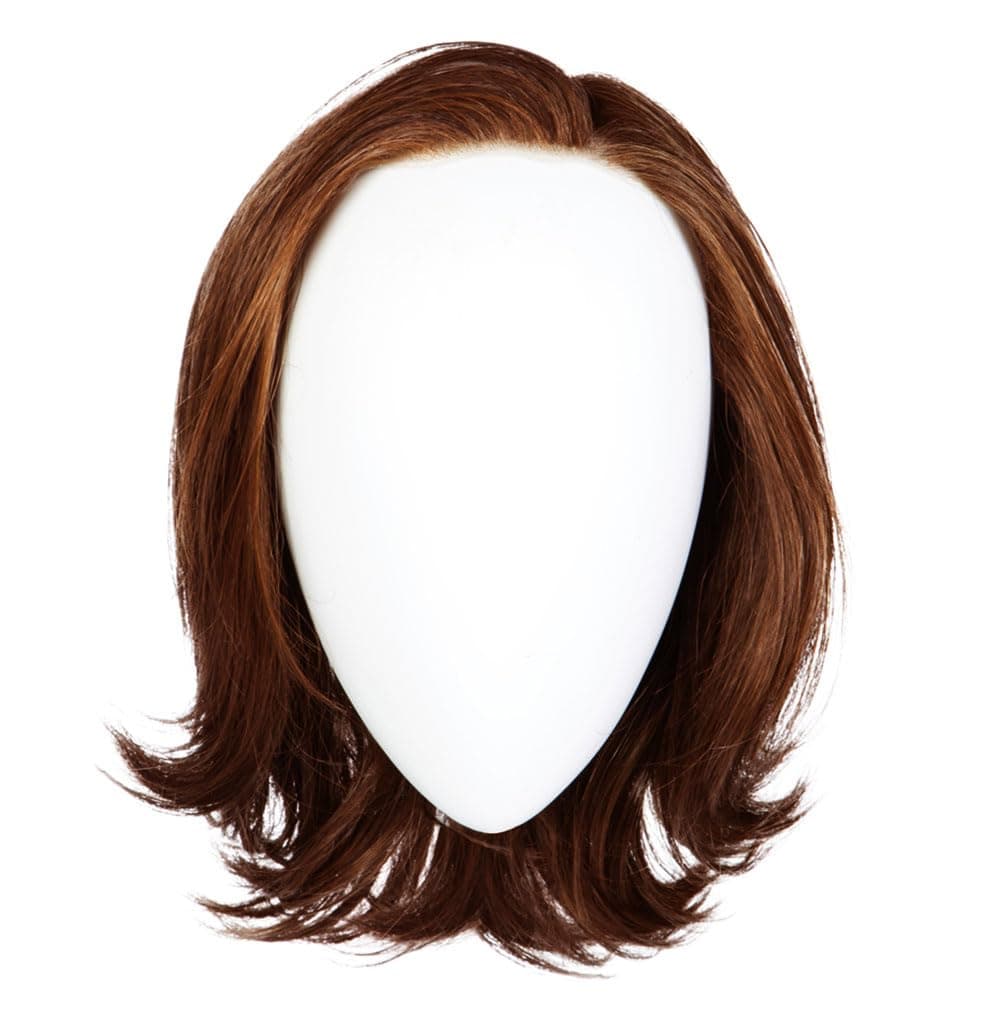 Raquel Welch Take A Bow Peluca en capas hasta la barbilla con base anudada a mano por Hairuwear, gorra Petite Average, RL32/31 Cinnabar