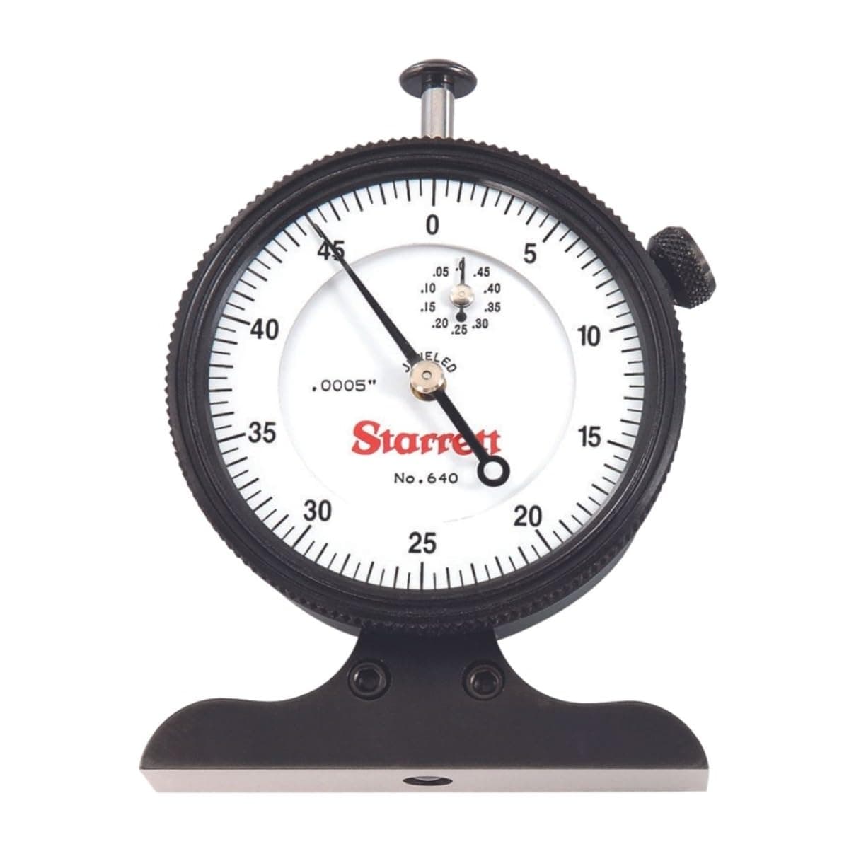 Starrett 640JZ Calibrador de Profundidad Dial con Estuche - Cara Blanca