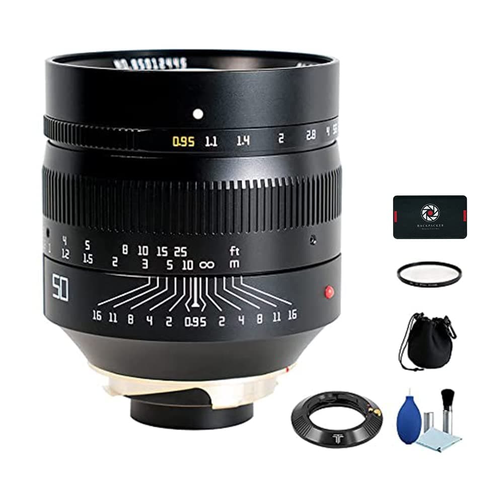 TTArtisan 50mm F0.95 lente manual full frame con adaptador Leica M a Sony E (negro) Black With E Adapter
