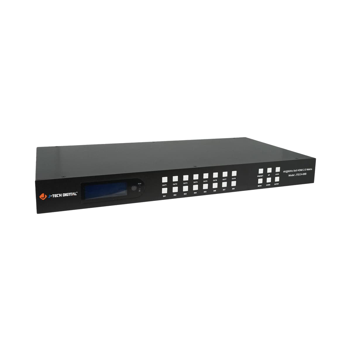 J-Tech Digital Matriz HDMI 8x8 4K 60Hz YUV 4:4:4 | Soporta Incrustación y Extracción de Audio Analógico | Compatible con HDR y Dolby Vision | RS232, EDID, CEC, ARC, IR, WebGUI [JTECH-88B] JTD-2985