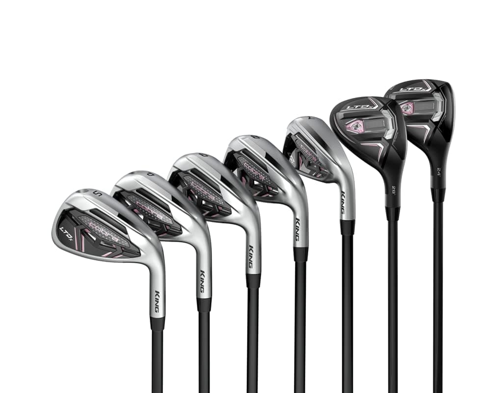 COBRA Golf 2022 LTDX Combo Juego de Hierros Gloss Satin Chrome-Elderberry (Mujer, para diestros, KBS PGI 55, Flex para Damas, 5-SW), Negro-Elderberry C6621RGL5PS