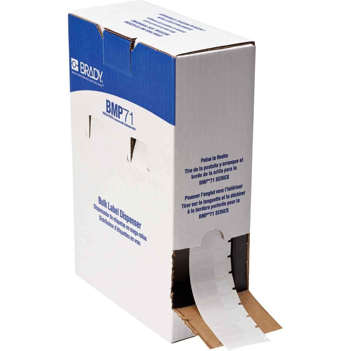Brady BM71-29-427 0.5" x 1.5" B-427 Vinilo autolaminante blanco/translúcido para BMP71 (5000/rollo)