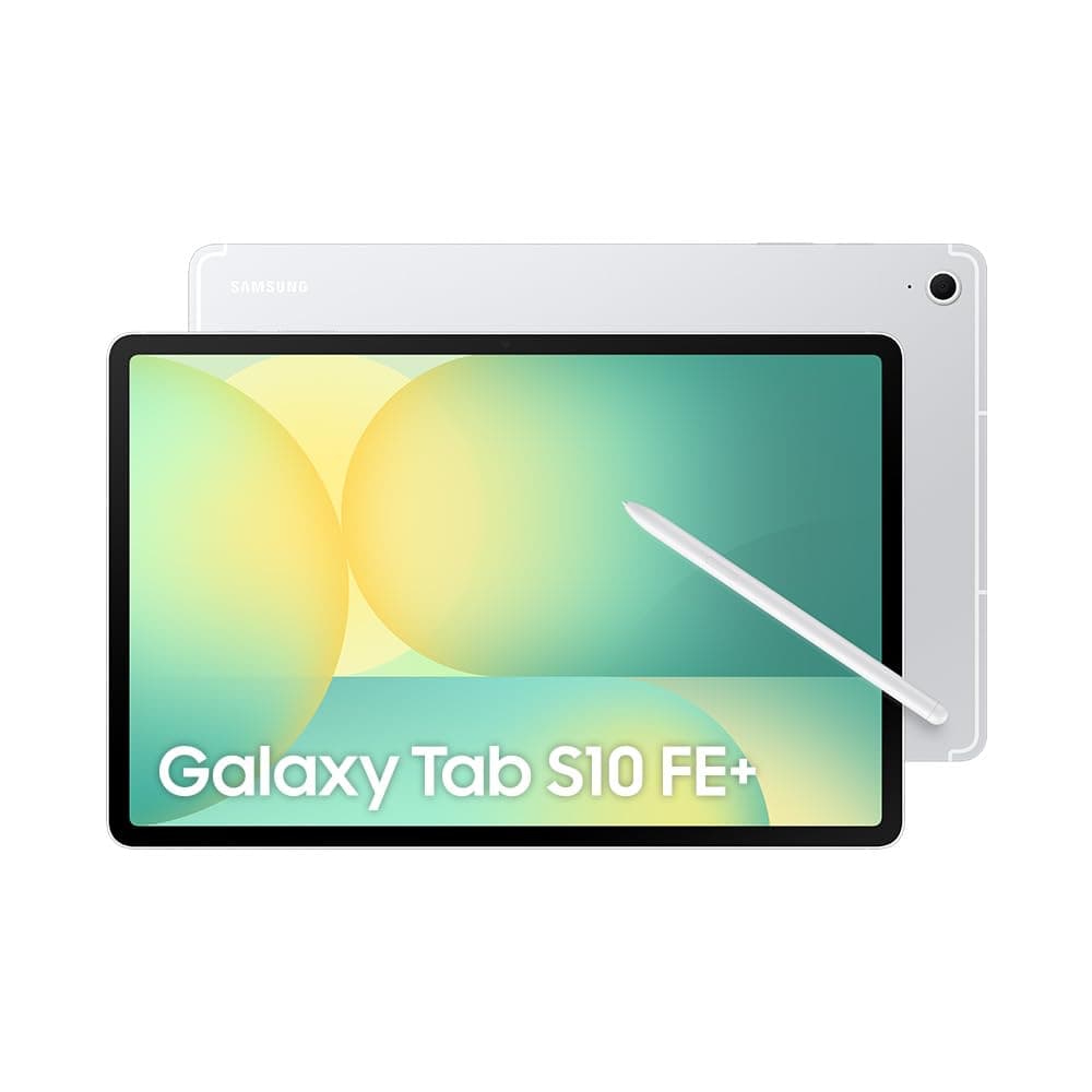 Samsung Galaxy Tab S10 FE+ Plus con S-Pen | 128 GB, 8 GB RAM, Solo Wi-Fi | LCD de 13.1", Wi-Fi 6E, Android 15, Cámara 4K | Modelo internacional X620 | Paquete con cargador rápido de 25W (Plataado) SM-X620