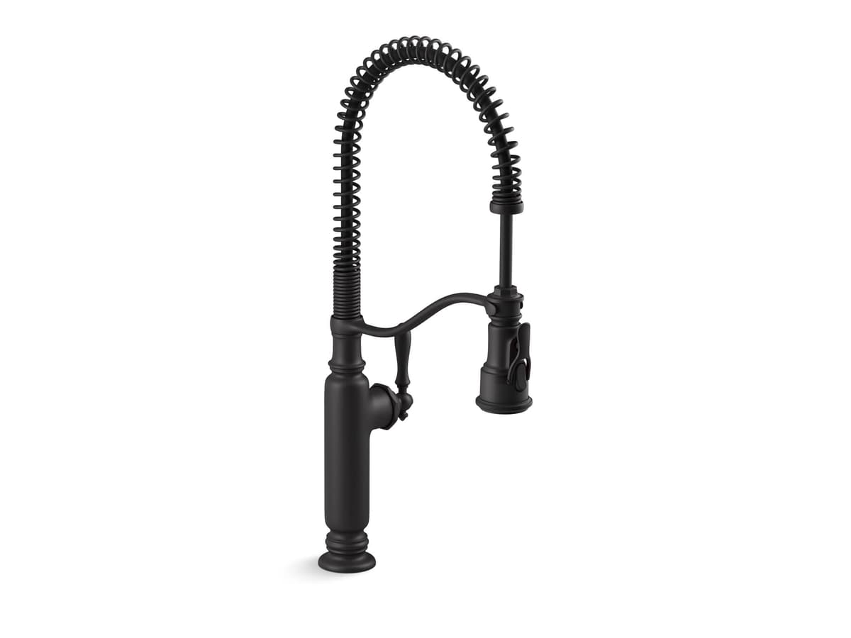 KOHLER 77515-BL Tournant Grifo de Cocina Semi-Profesional Extraíble, Negro Mate