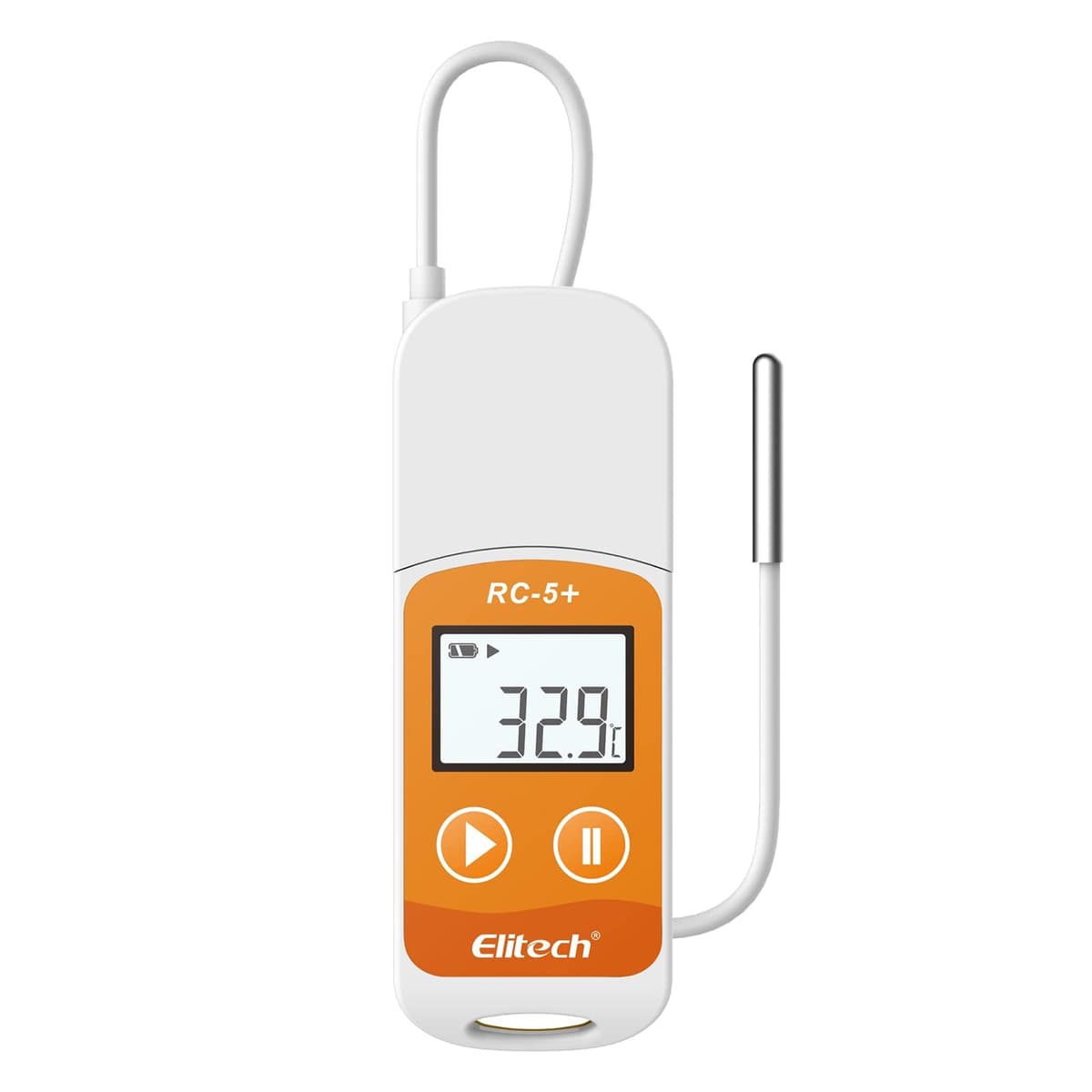 Elitech RC-5+ TE Registrador de Temperatura USB PDF Reutilizable con Sonda Externa, 32000 Puntos (Paquete 100) RC-5+TE-100PACK