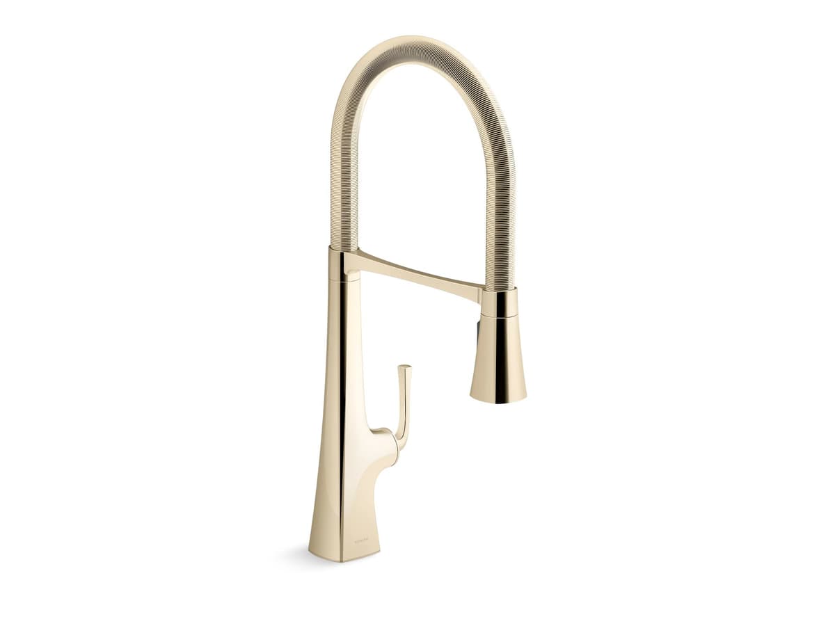 KOHLER Graze SEMI-PRO Grifo de Cocina, Vibrant Brushed Gold 22060-AF