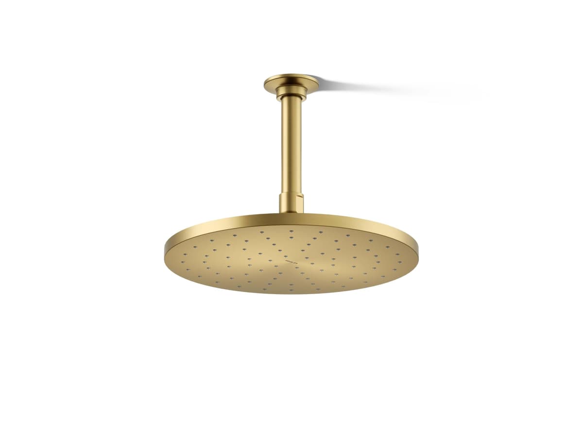 Kohler 13689-2MB Cabezal de lluvia redondo contemporáneo de 10" de función única, 2.5 gpm, Vibrant Brushed Moderne Brass K-13689-2MB