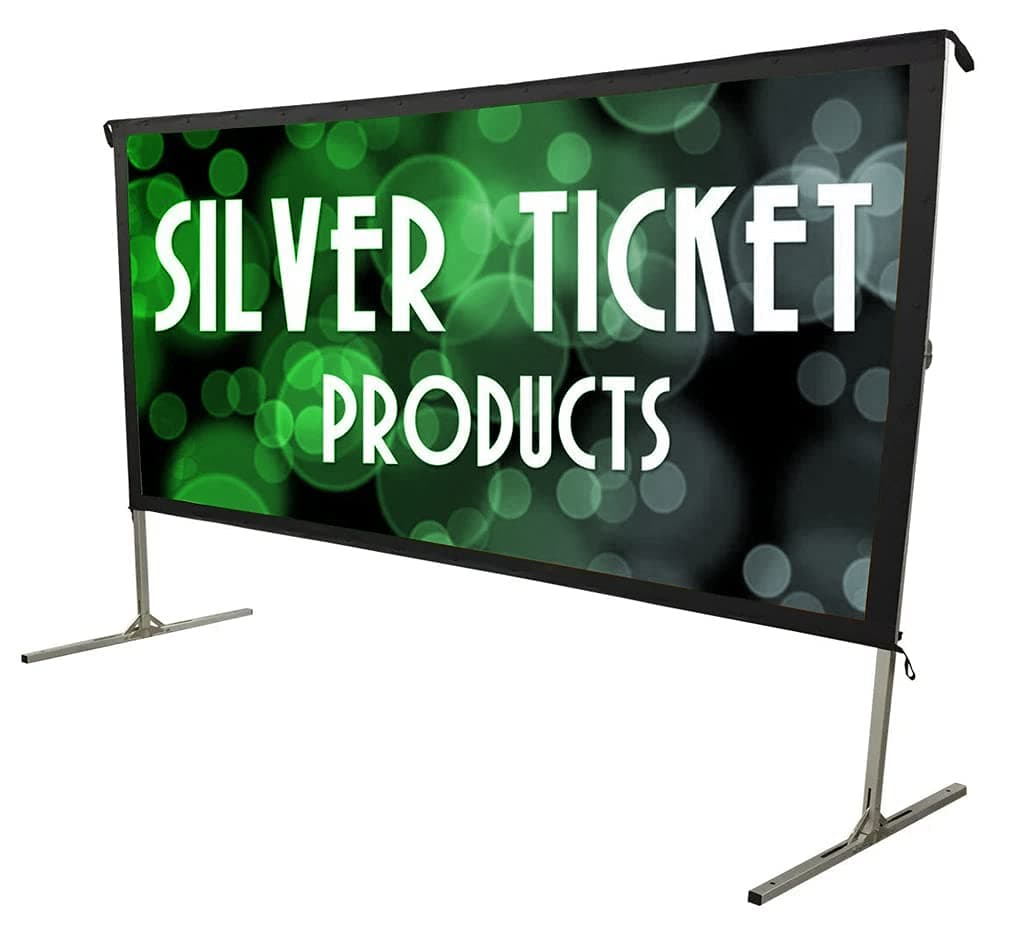 Silver Ticket STO-169200S Pantalla de proyección 200" 16:9 para interior/exterior, frente, blanca con respaldo negro