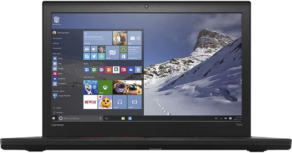 Lenovo ThinkPad T560 15.6" FHD (1920 x 1080) Portátil empresarial / Intel Core i7-6600U 2.6 GHz / 16 GB RAM / 1 TB SSD / Cámara web / Bluetooth / Windows 10 Pro (Reacondicionado)