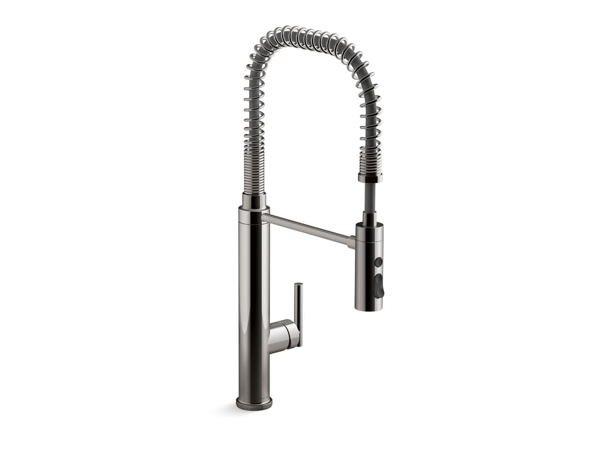 KOHLER Purist SEMI-PRO grifo de cocina con rociador extraíble, Vibrant Titanium 24982-TT