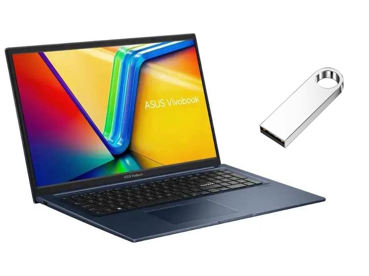 ASUS Vivobook 17" FHD Portátil | Intel Core i3-1215U (Mejor que AMD Ryzen 5 7520U) | Intel UHD Graphics | Cámara | Azul | 16GB RAM | 512GB SSD | Windows 11 Home | Paquete con Unidad USB Flash de 64GB