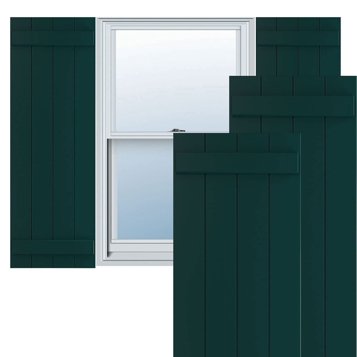 Ekena Millwork True Fit PVC Board-n-Batten 21 1/2"W x 78"H, Thermal Green (Par) TFP101BBF21X078FG