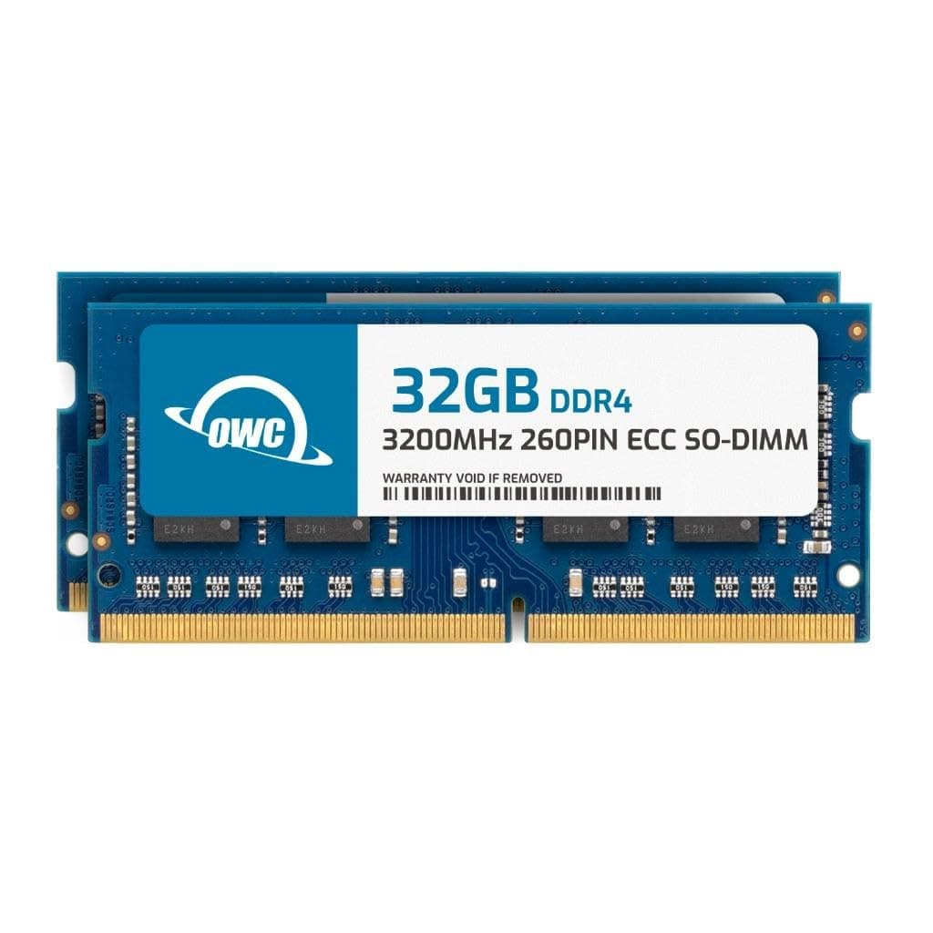 OWC 64GB (2x32GB) DDR4 3200MHz PC4-25600 CL22 2RX8 ECC Unbuffered SODIMM 1.2V 260 pines Memoria RAM para Laptop OWC3C2D42R8064P