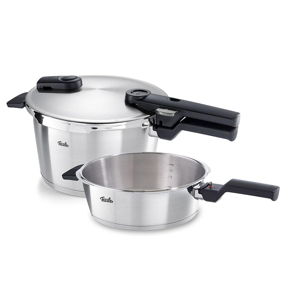 Fissler Vitaquick Premium Set de 2 piezas, sartén a presión de 2.6 cuartos y olla a presión de 4.8 cuartos