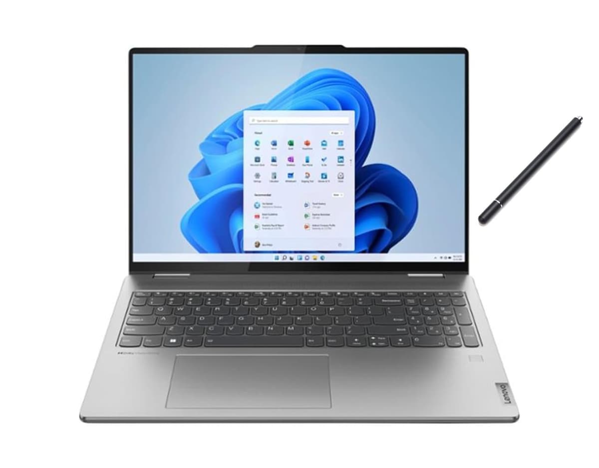 Lenovo Yoga 7 16" WUXGA 2 en 1 Pantalla Táctil | AMD Ryzen 5 7535U | Gráficos AMD Radeon 660M | 8GB RAM DDR5 | 512GB SSD | Teclado Retroiluminado | Lector de Huellas | Windows 11 Home | Paquete con Lápiz Stylus, Gris