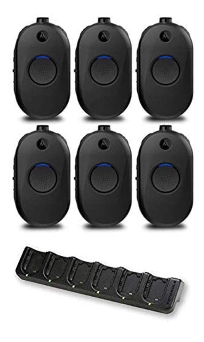Motorola CLP1010e UHF 1 Canal 1W - Paquete de 6 con Cargador de Banco