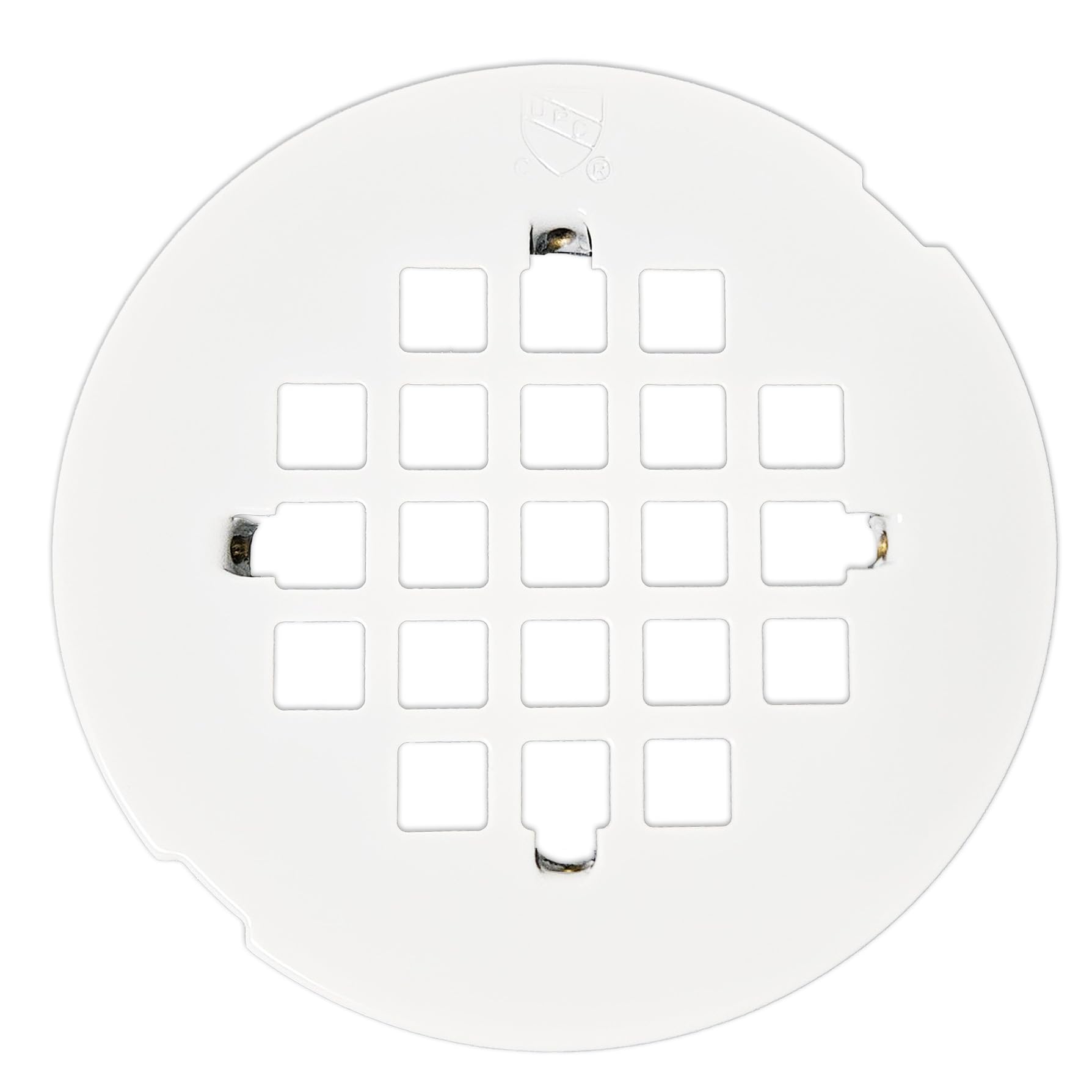 Westbrass D319-100-50 4-1/4" OD Casper Style Snap-in Shower Strainer Grid Drain Cover, Powder Coat White (100-Pack)