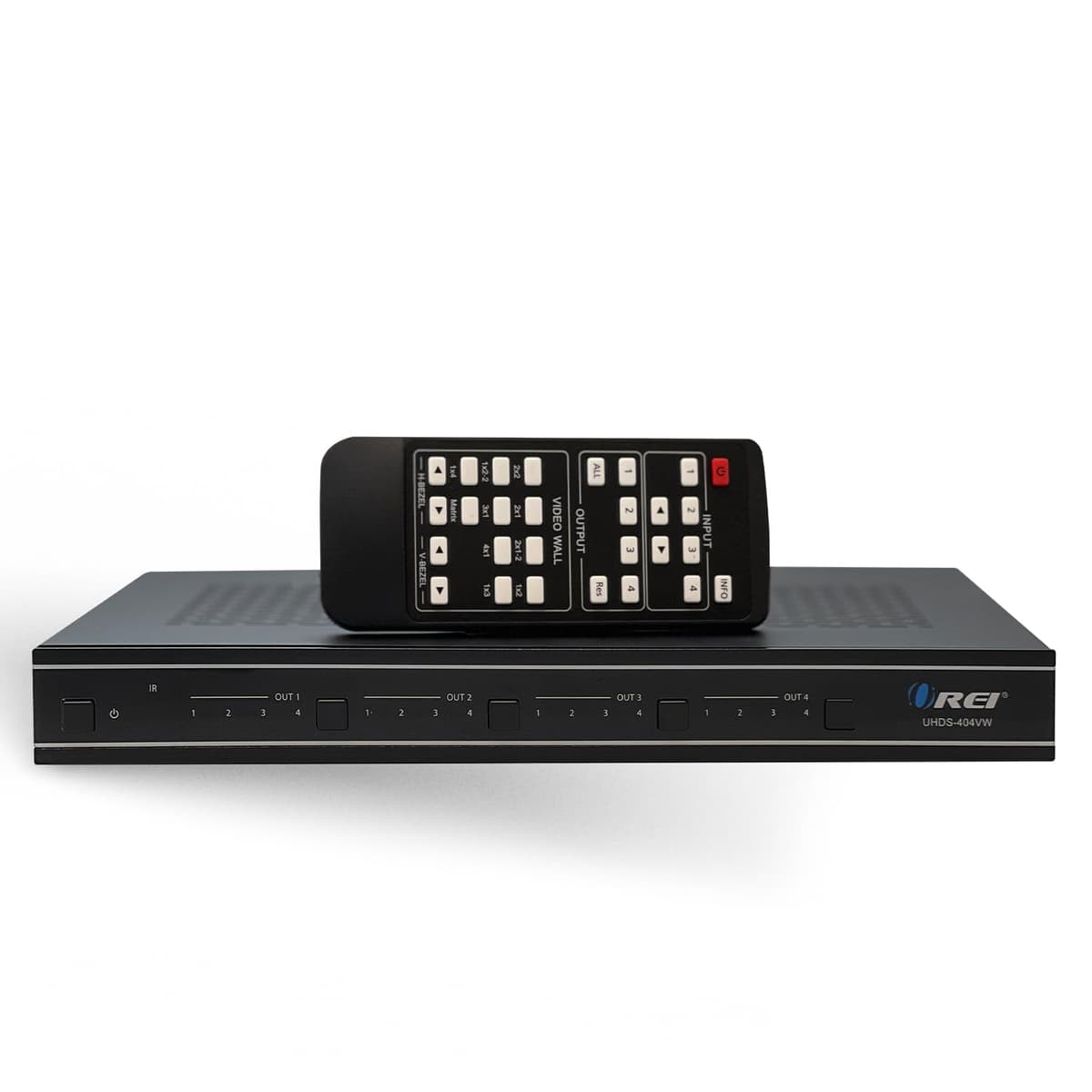 OREI 4K Matriz HDMI 4x4 y Controlador de Video Wall, Pantalla Dividida UHD 2x2/1x4/4x1, 4K@60Hz 4:4:4, HDMI 2.0 HDCP 2.2, Control Remoto (UHDS-404VW) UHD-204VW