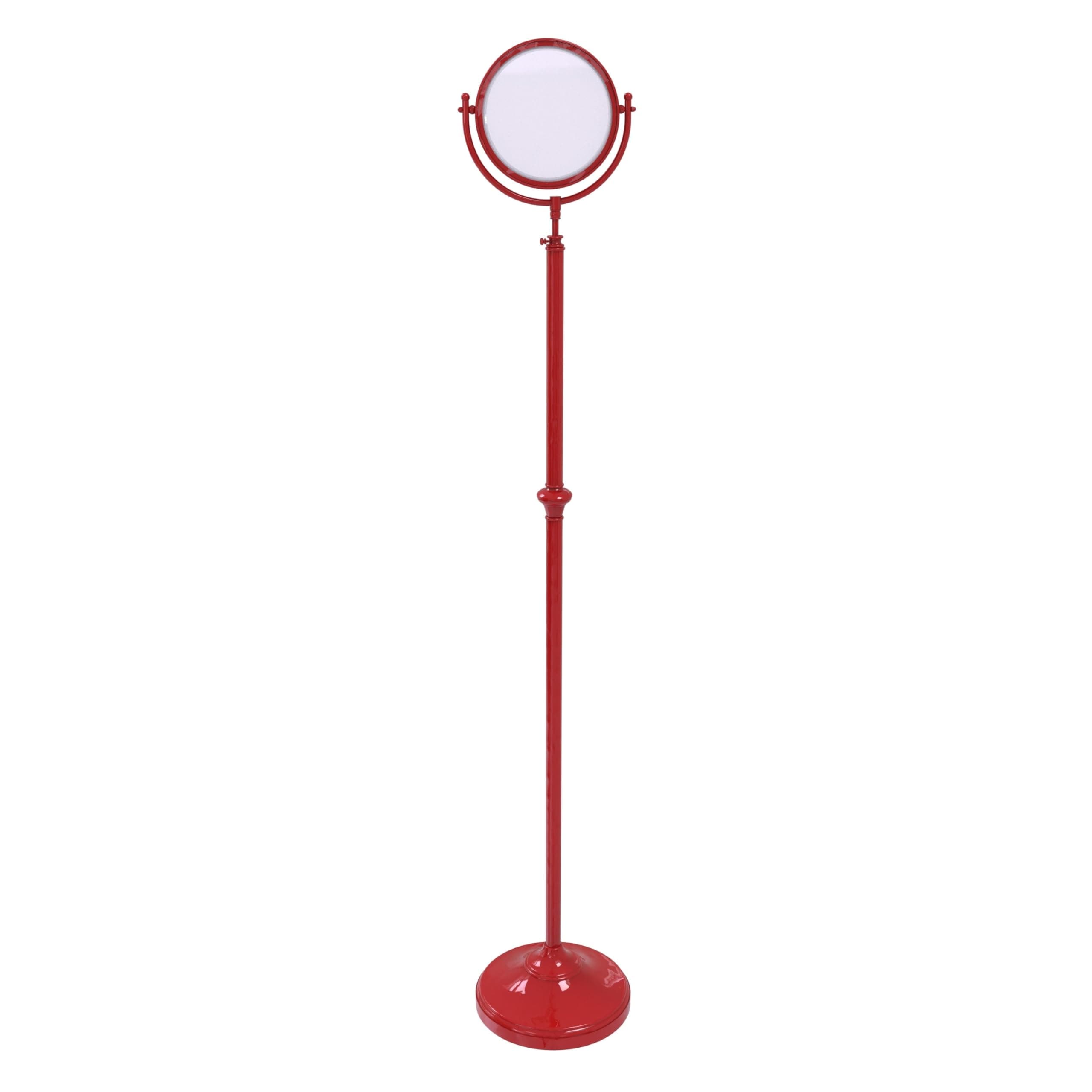 Allied Brass DMF-2/2X-FER Espejo de pie ajustable doble cara 8" con aumento 2X, Fire Engine Red