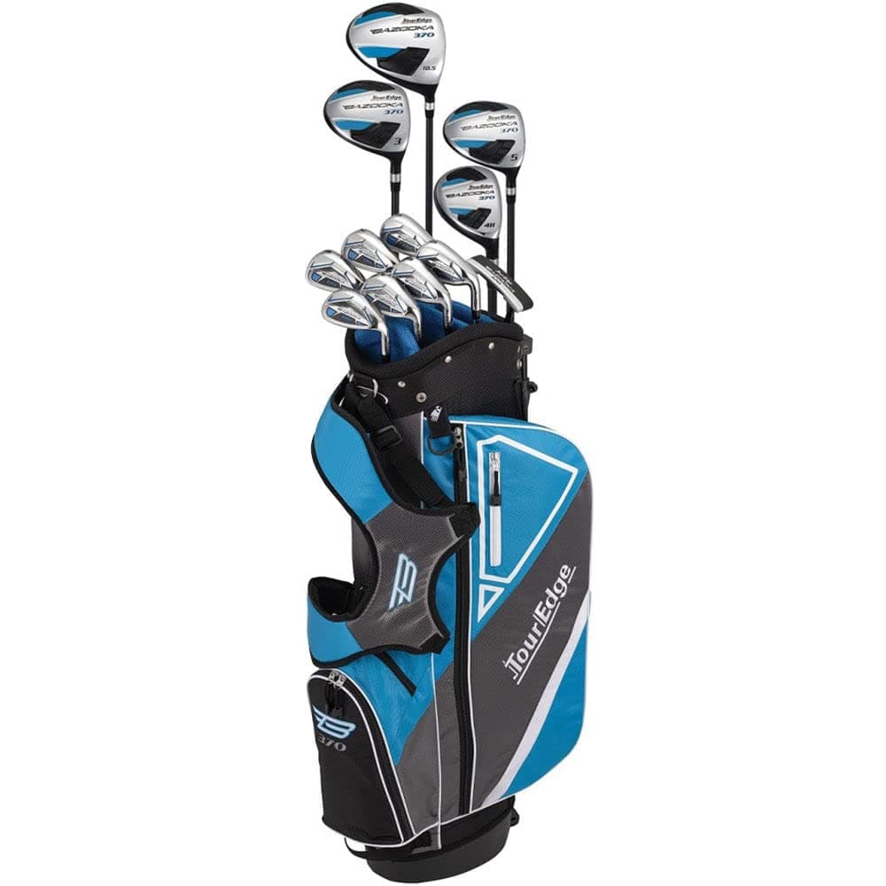 Tour Edge Bazooka 370 Set Completo-RH-Uniflex-Acero, Negro/Azul, Talla Única (B6SRGU12.B)