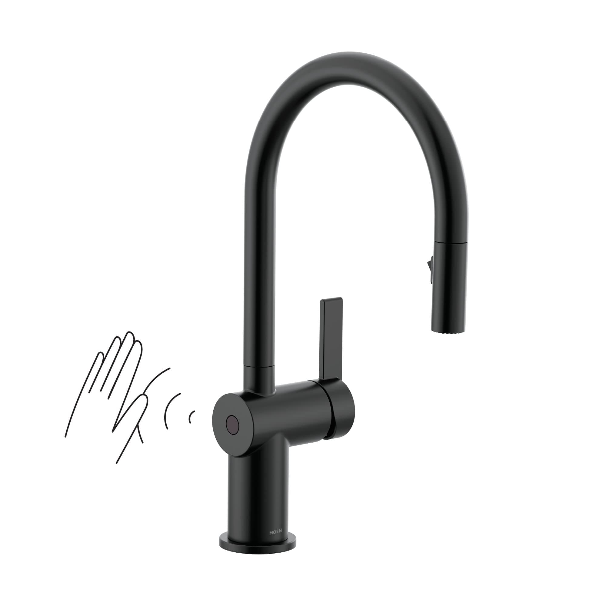Moen 7622EWBL Cia MotionSense Wave grifo pulldown touchless, Matte Black