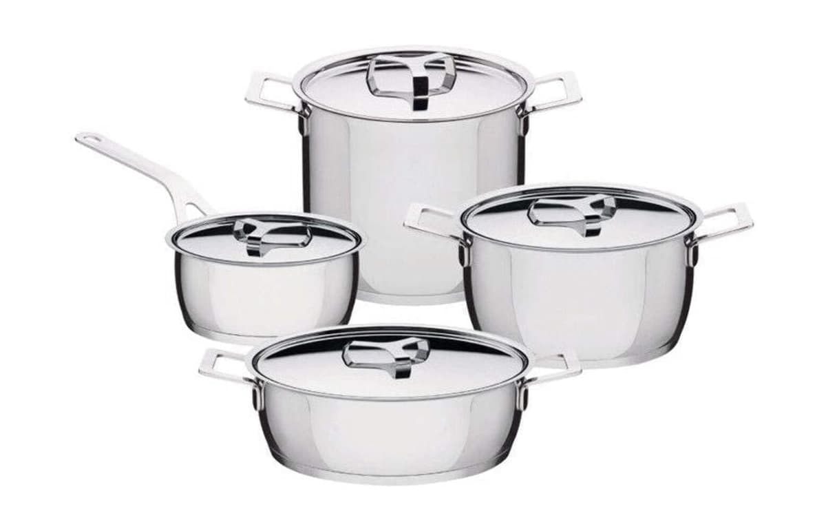 Juego de ollas Alessi POTS&Pans 7 piezas, plateado AJM100S9