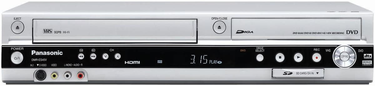 Panasonic DMR-ES45VS Combo DVD Recorder/VCR con HDMI y ranura SD