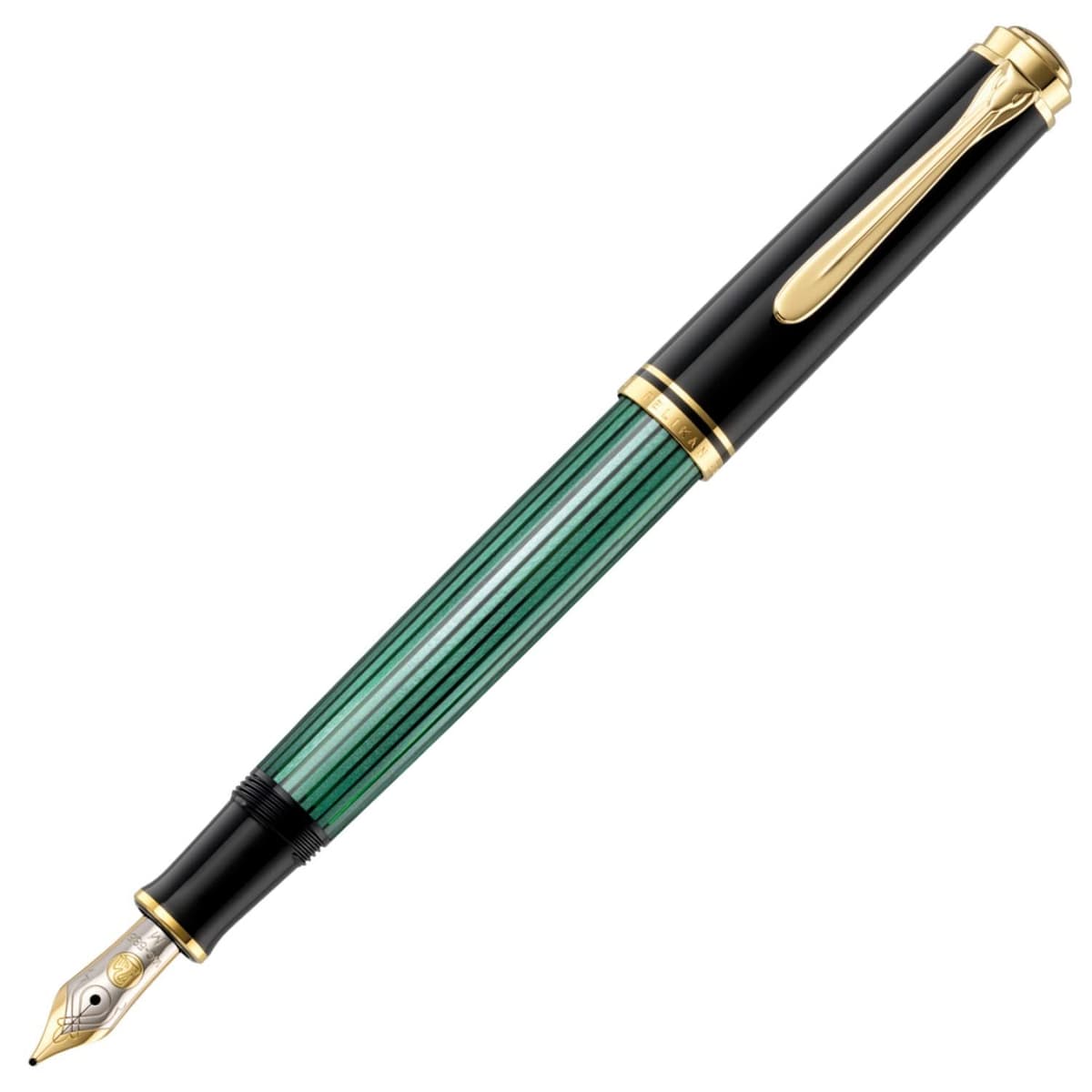 Pluma fuente Pelikan Premium M400, punta EF, negro/verde 985796