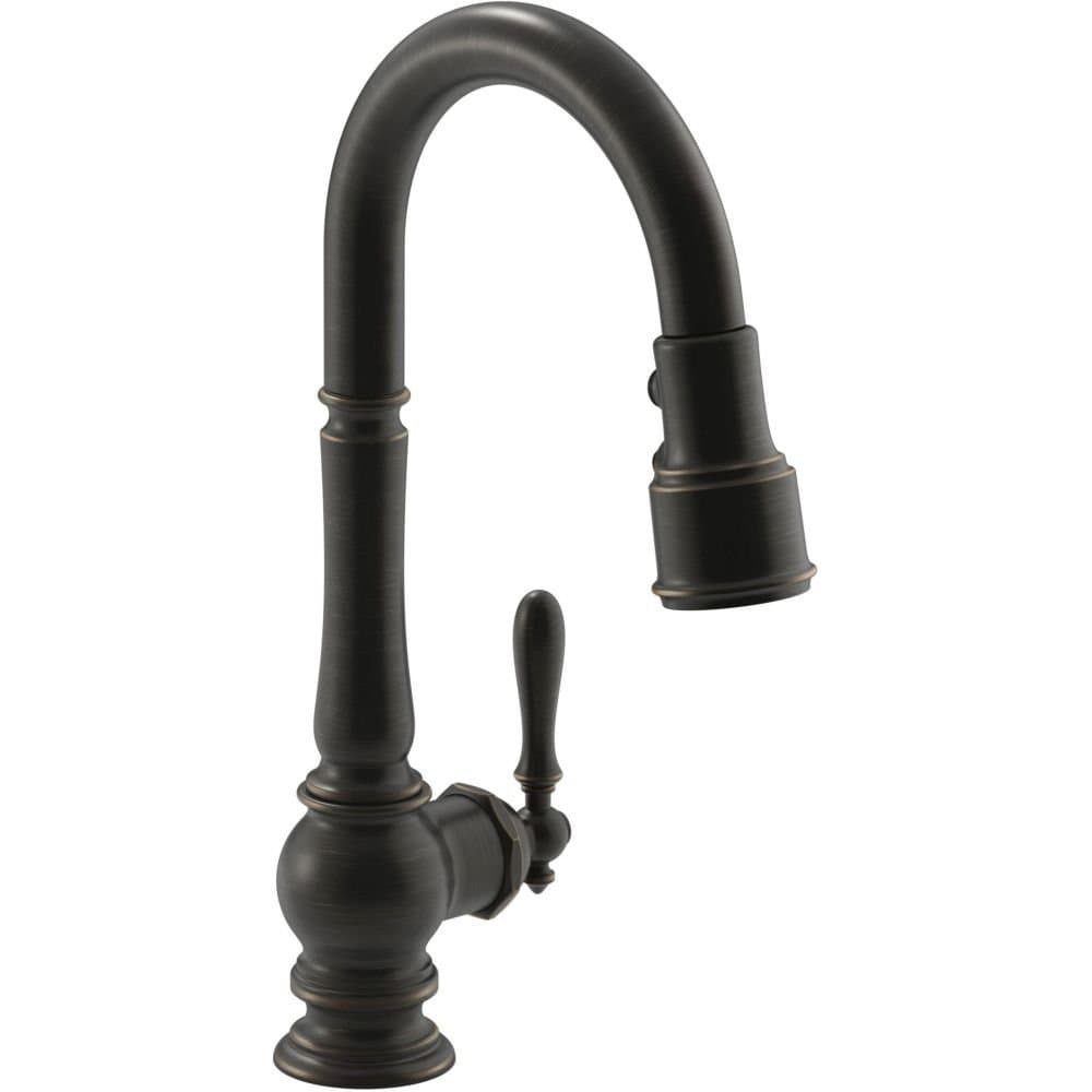 Kohler Artifacts Single-Hole Kitchen Sink Faucet con caño extraíble de 16" y mango de palanca 99261-2BZ