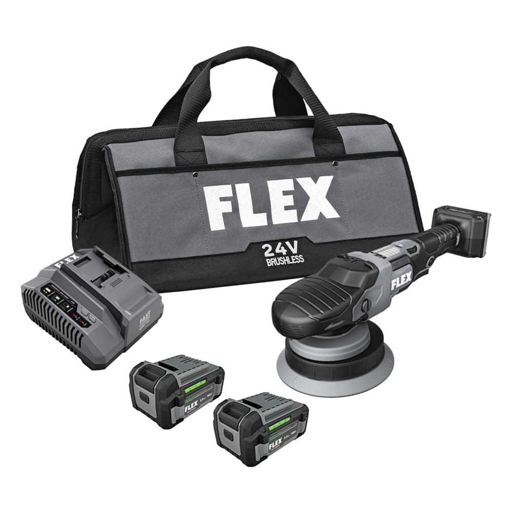 FLEX Pulidora orbital aleatoria 24V Brushless con 2 baterías 5.0Ah y cargador rápido 160W - FX3321-2C