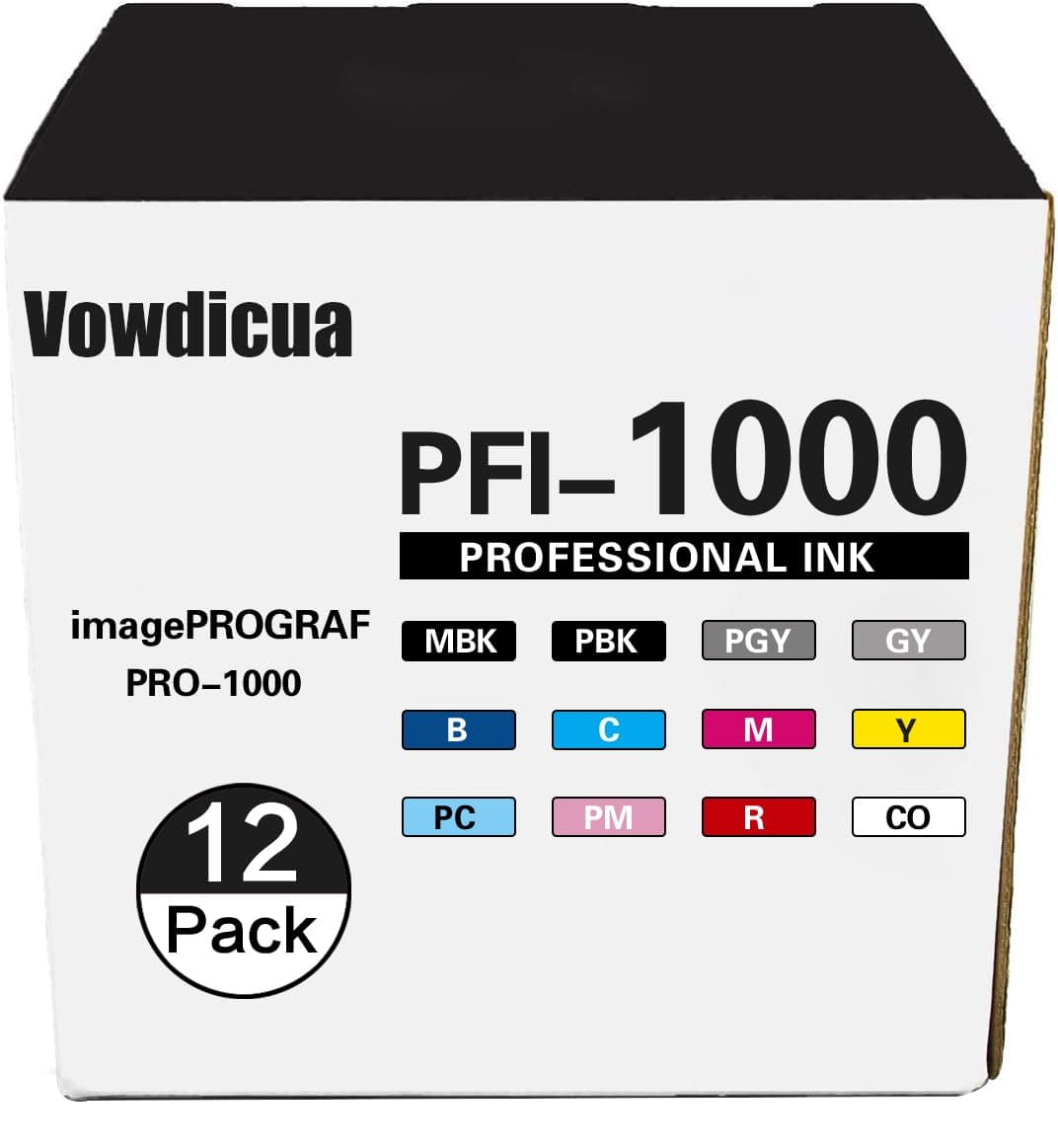 Vowdicua Cartuchos de tinta compatibles PFI-1000 12-Pack para Canon imagePROGRAF PRO 1000