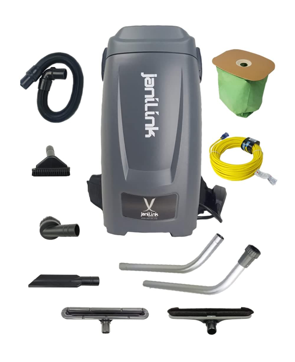 JANILINK Jet Force Aspiradora mochila comercial 24 Gal ultra silenciosa y potente
