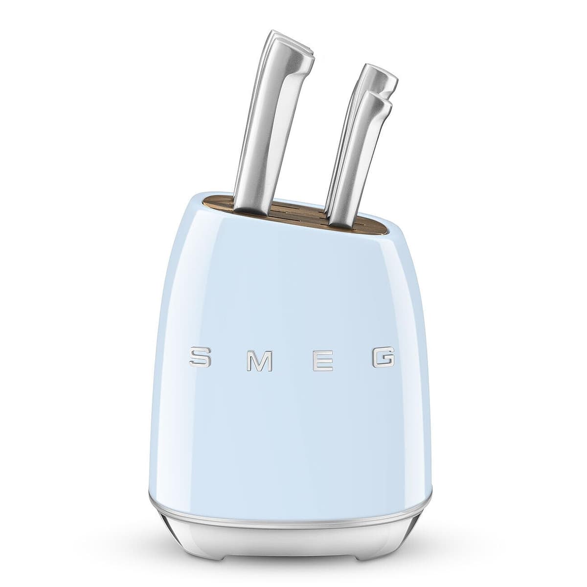 Smeg KBSF02PB Bloque de Cuchillos con 6 Cuchillos (Acacia, Acero Inoxidable, Azul)