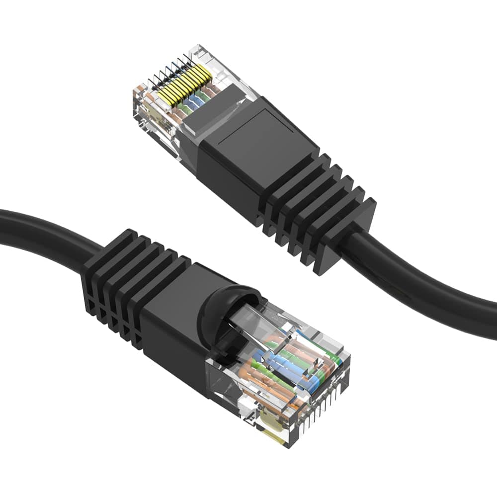 Futureonics Cable Ethernet Cat6 75 ft (Paquete de 20) Exterior e Interior 10 Gbps UTP Cat6 Cable Patch de Alta Velocidad Cat6 RJ45 Cable de Red LAN, Cable de Internet para Computadora, Módem, Xbox y Juegos - Negro Model-C-16637