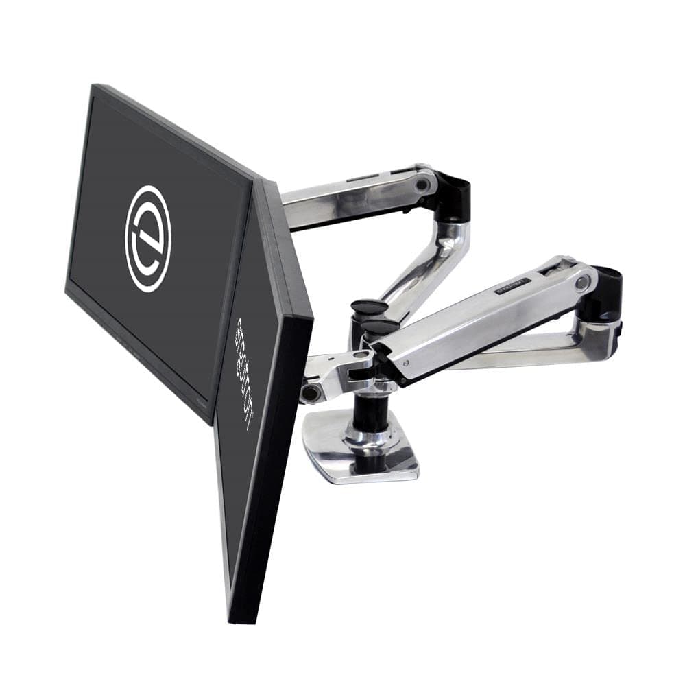 Ergotron - Brazo dual para monitores LX, soporte en escritorio VESA - para 2 monitores de hasta 27 pulgadas, 7 a 20 lbs cada uno - aluminio pulido ERG45245026