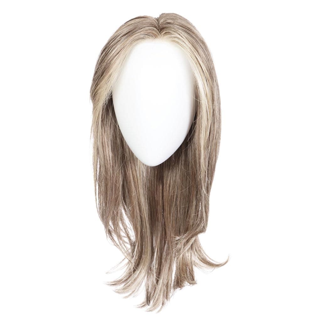 Hair u wear Raquel Welch Dress Rehearsal peluca larga con capas y plumas, base hecha a mano, Petite Average, RL119 Silver & Smoke