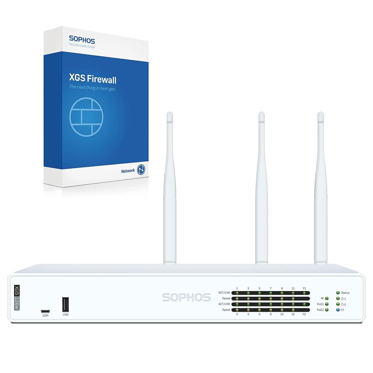 Sophos XGS 126w Firewall de próxima generación con protección Xstream, 5 años (Cable de alimentación para EE. UU.) (IY1C5CSUS)