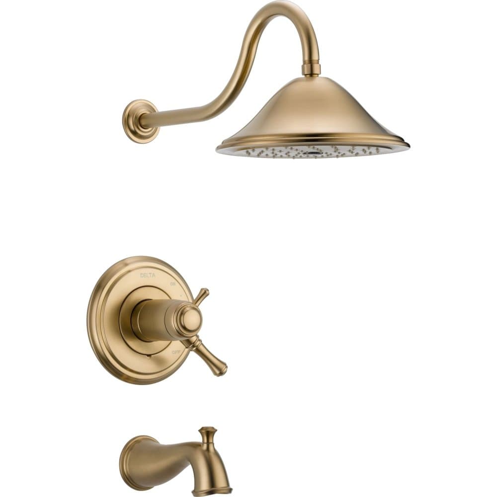 DELTA T17T497-CZ Juego de ducha y tina Cassidy, Champagne Bronze