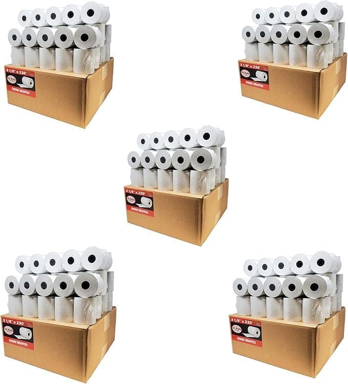 BuyRegisterRolls BPA Free Thermal Paper 3 1/8 x 230 - 500 rolls para impresoras POS BRR