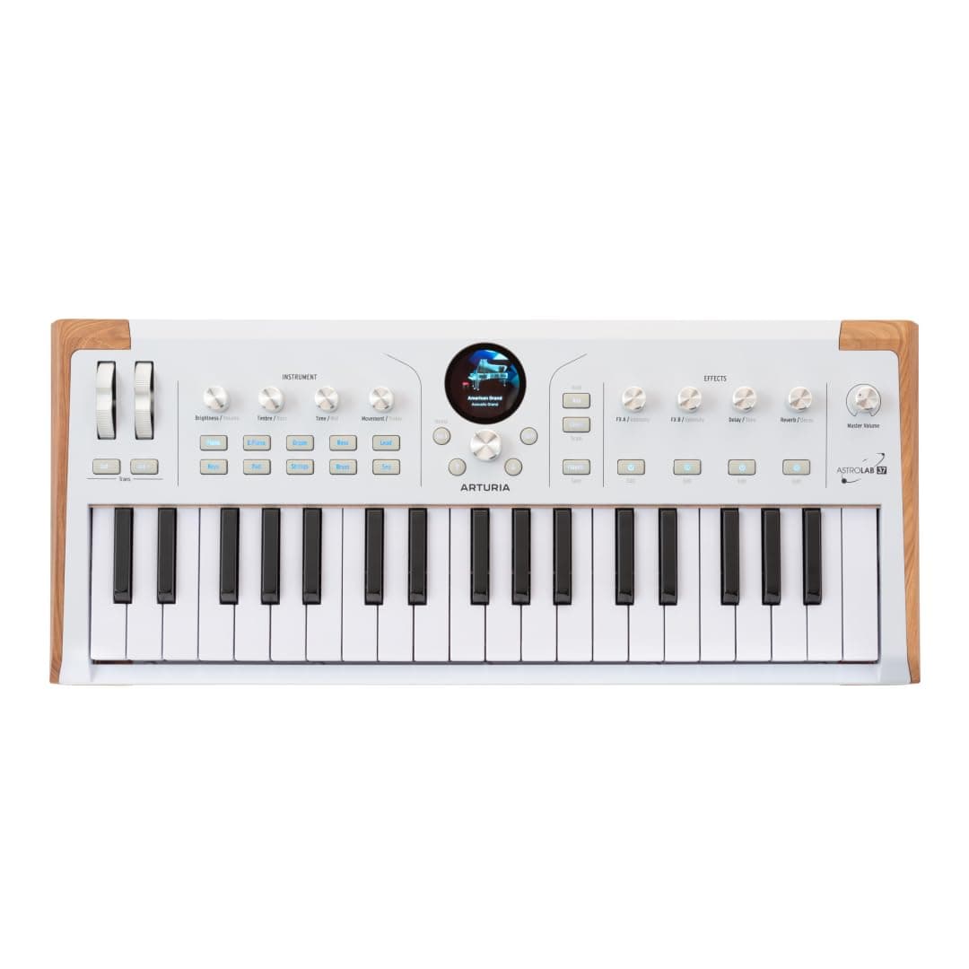 Arturia AstroLab de 37 teclas, teclado slim sensible a la velocidad con aftertouch, interfaz simplificada e intuitiva, USB-C/USB (blanco) 230721